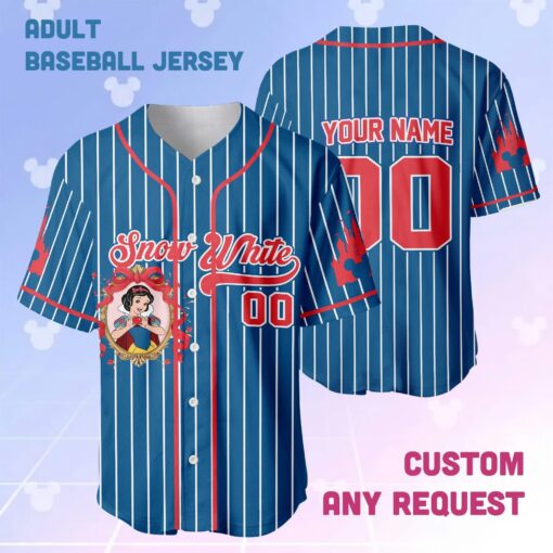 Custom Disney Princess Collection Baseball Jersey, Disney Game Day Kid Adult Jersey, Gift For Baseball Fan, Disney Princess Matching Gift - Image 8