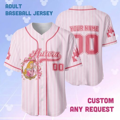 Custom Disney Princess Collection Baseball Jersey, Disney Game Day Kid Adult Jersey, Gift For Baseball Fan, Disney Princess Matching Gift - Image 3