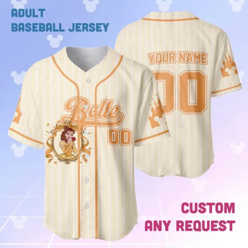 Custom Disney Princess Collection Baseball Jersey, Disney Game Day Kid Adult Jersey, Gift For Baseball Fan, Disney Princess Matching Gift - Image 10