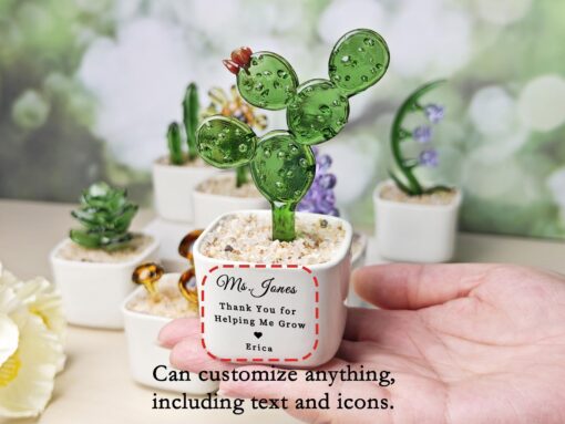 Glass Everlasting Tulips, Mom Flower Gift, Hand Blown Glass Potted, Mothers Day Gifts - Image 4