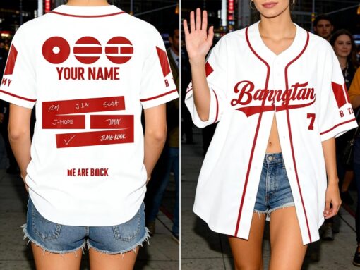 Personalized BTS Kpop Fan Baseball Jersey, Banggtan Fan Merch Jersey, Custom Army Fan Lovers Jersey, BTS 2026 Arirang World Tour Merch Jersey - Image 8