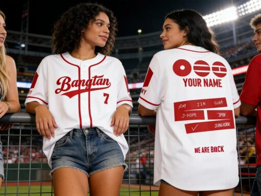 Custom BTS Kpop Baseball Jersey, Unisex Banggtan Fan Merch, Personalized Army Fan Lovers Jersey, BTS 2026 Arirang World Tour Merch Jersey - Image 4