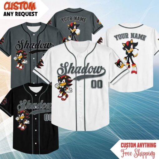 Disney Shadow The Hedgehog Baseball Jersey, Personalized Disney Shadow Jersey Shirt, Gift Kids Adult Unisex, Custom Shadow Baseball Jersey - Image 6