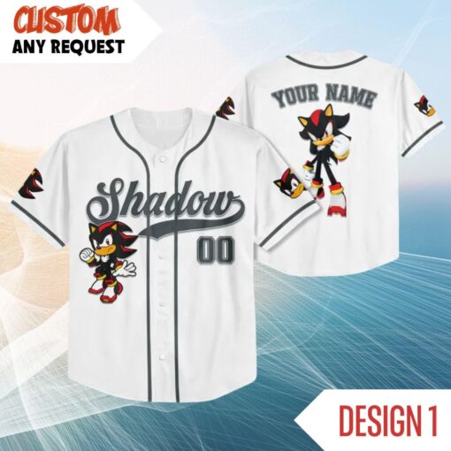 Disney Shadow The Hedgehog Baseball Jersey, Personalized Disney Shadow Jersey Shirt, Gift Kids Adult Unisex, Custom Shadow Baseball Jersey - Image 2