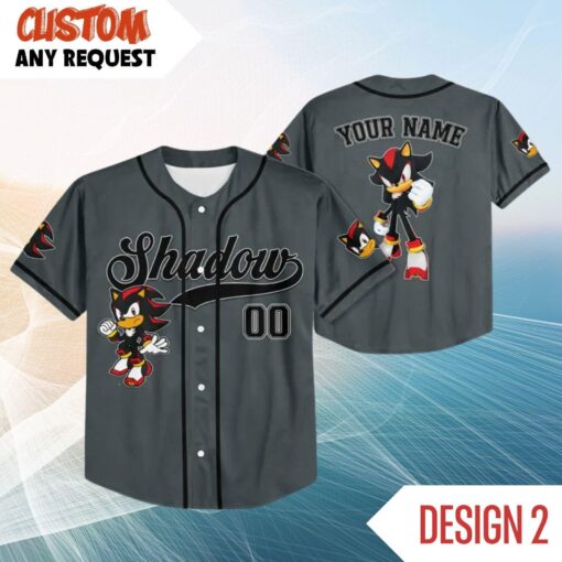 Disney Shadow The Hedgehog Baseball Jersey, Personalized Disney Shadow Jersey Shirt, Gift Kids Adult Unisex, Custom Shadow Baseball Jersey - Image 3