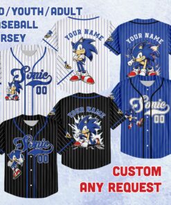 Custom Sonic Baseball Jersey, Personalized Gamer Shirt
