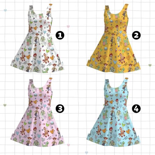 Disney Toy Story Dress, Woody Buzz Jessie Skater Dress, Toy Story Land Vacation Outfit, Magical Park Summer Dress, Matching Mother Daughter - Image 3