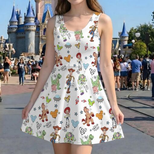 Disney Toy Story Dress, Woody Buzz Jessie Skater Dress, Toy Story Land Vacation Outfit, Magical Park Summer Dress, Matching Mother Daughter - Image 5