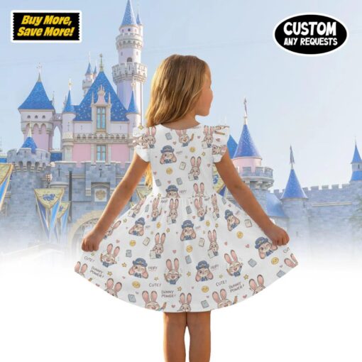 Judy Hopps Zootopia Girl Ruffle Dress, Officer Bunny Power Kids Outfit, Custom Zootopia Toddler Dress, Disney Bound Princess Birthday Gift - Image 8