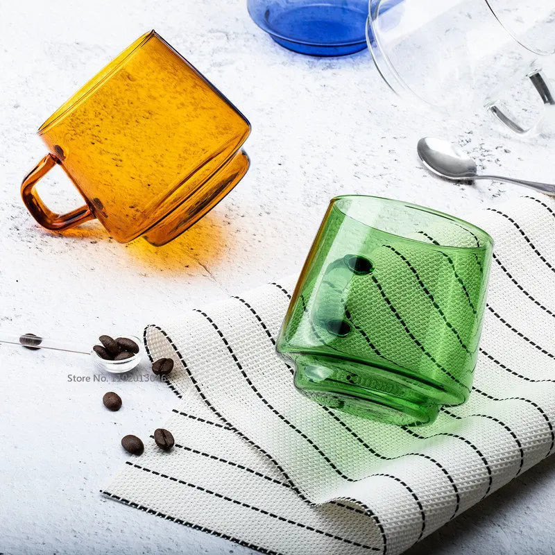350ml High Borosilicate Colorful Glass Coffee Cup