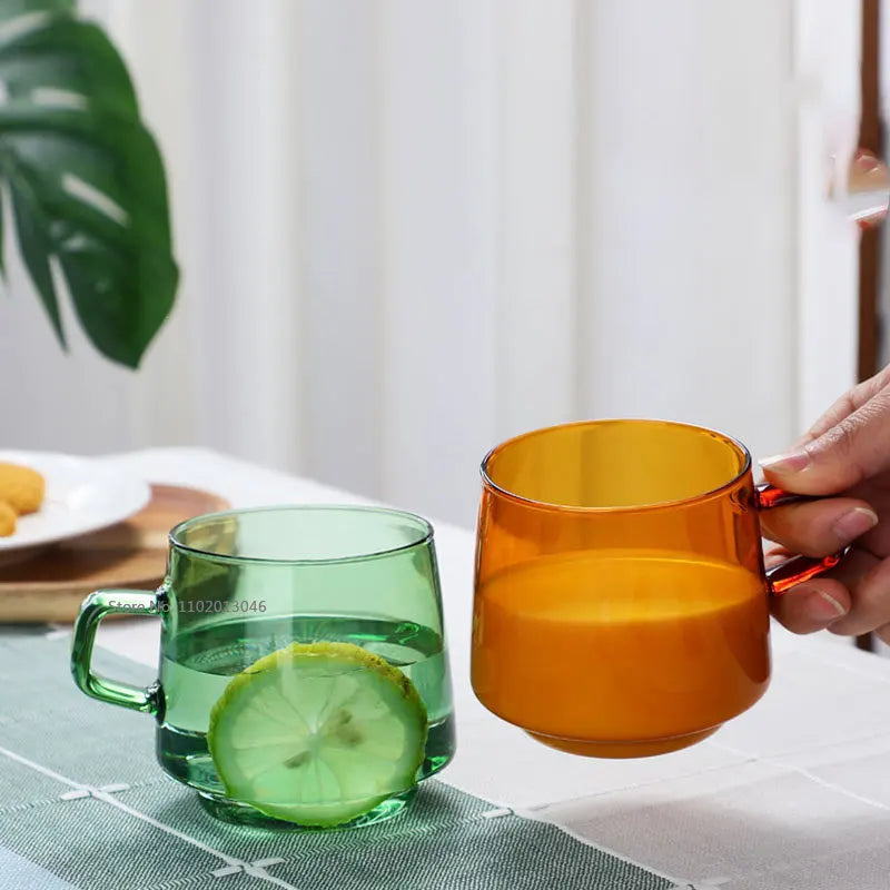 350ml High Borosilicate Colorful Glass Coffee Cup