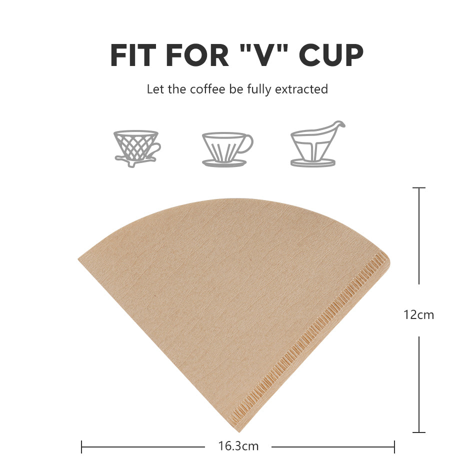 200Pcs Wooden Original Hand Drip Paper Coffee Filter