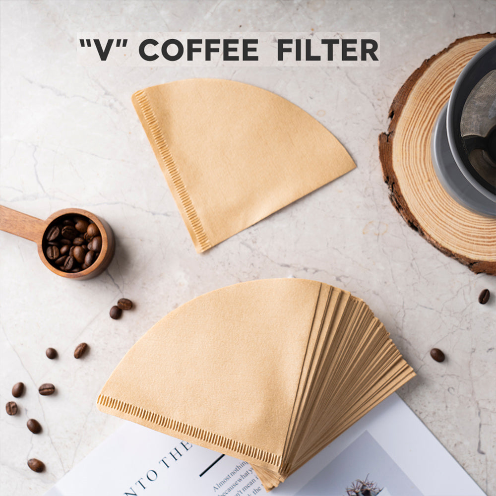 200Pcs Wooden Original Hand Drip Paper Coffee Filter