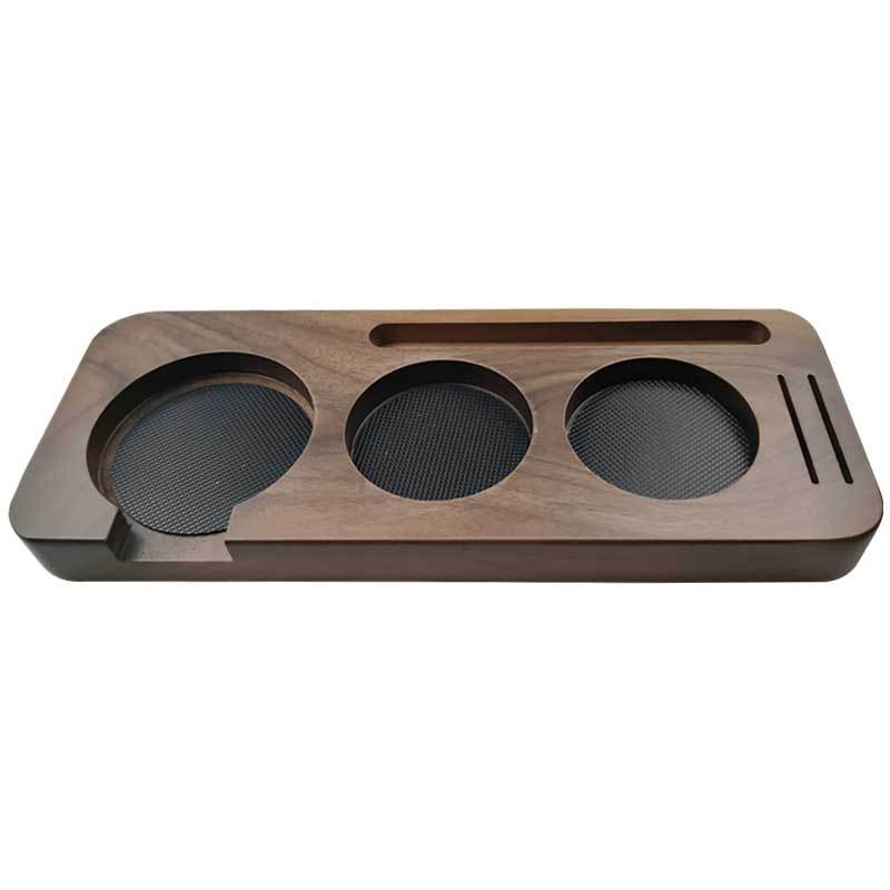 58mm Coffee Tamper Holder Coffee Handle Cloth Powder Wooden Base