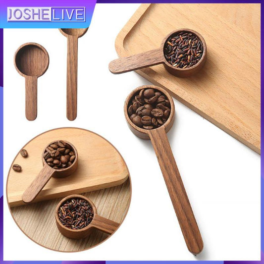 Coffee Beans Powder Walnut Wooden Kitchen Measuring Spoon