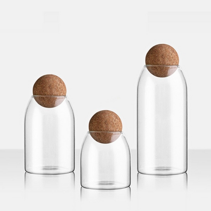 Glass Jars Set Coffee Bean Storage Sealed Bottle