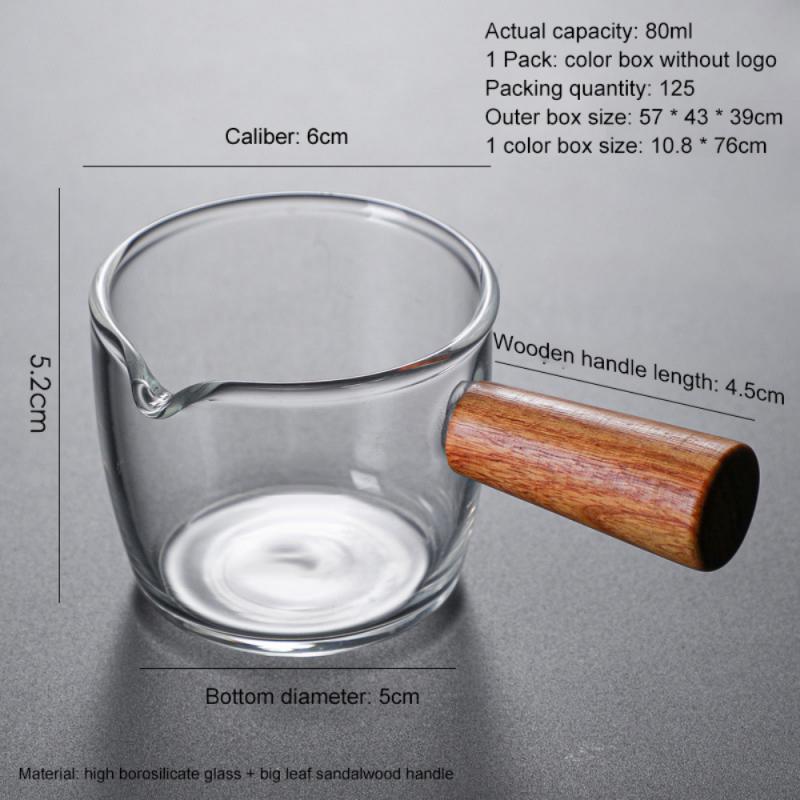 Heat-resistant Glass Coffee Measuring Cup Wooden Handle