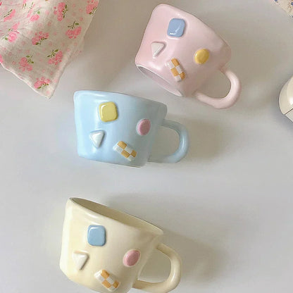 Korean Style Cute Macaron Color Ceramic Coffee Cup