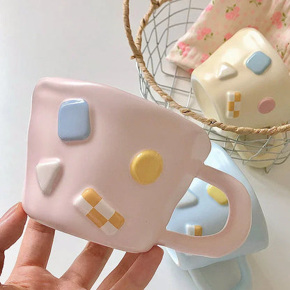 Korean Style Cute Macaron Color Ceramic Coffee Cup