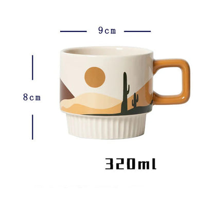 320ML Retro Morandi Ceramic Coffee Cup