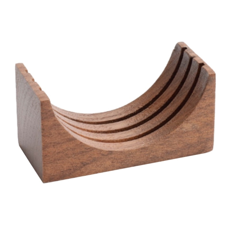 Espresso-Puck Screen Walnut-Stand Coffee Reusable Filter