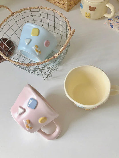 Korean Style Cute Macaron Color Ceramic Coffee Cup