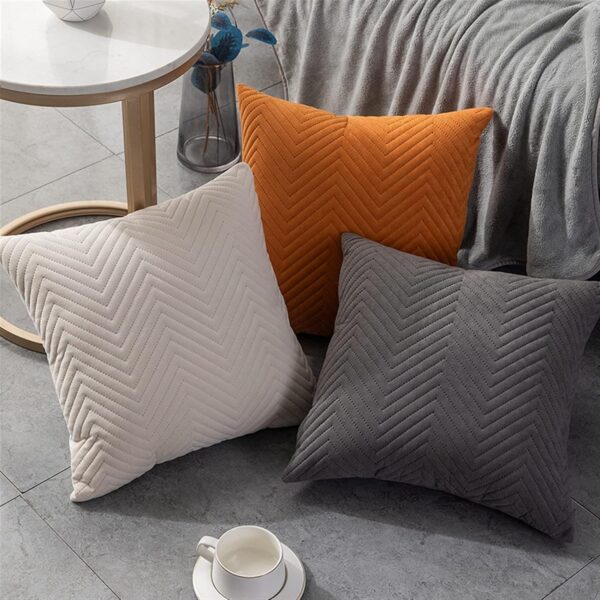 Set of 3 Quilted Velvet Pillowcase Home Decor, 45CM