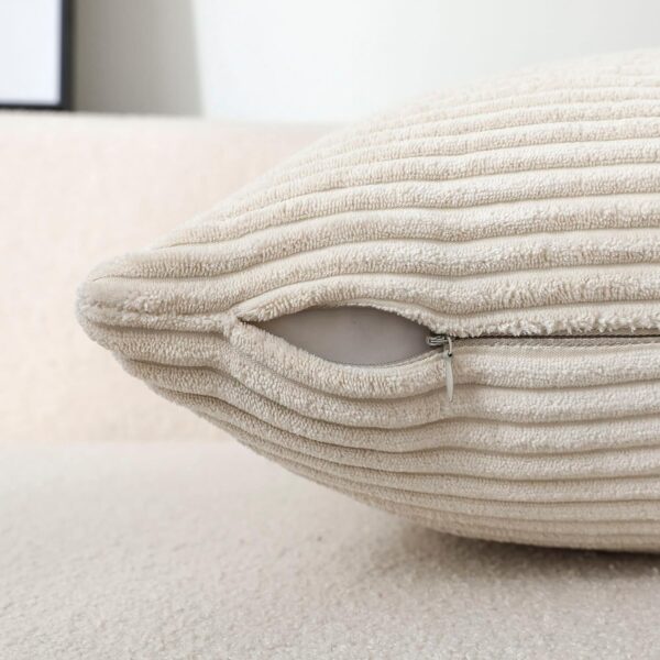 Set of 2 Corduroy Striped Cushion Cover Sofa Home Decoration - Image 4