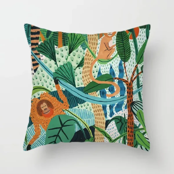 Set of 3 Animal Tropical Forest Printed Sofa Pillow Pillowcase - Image 5