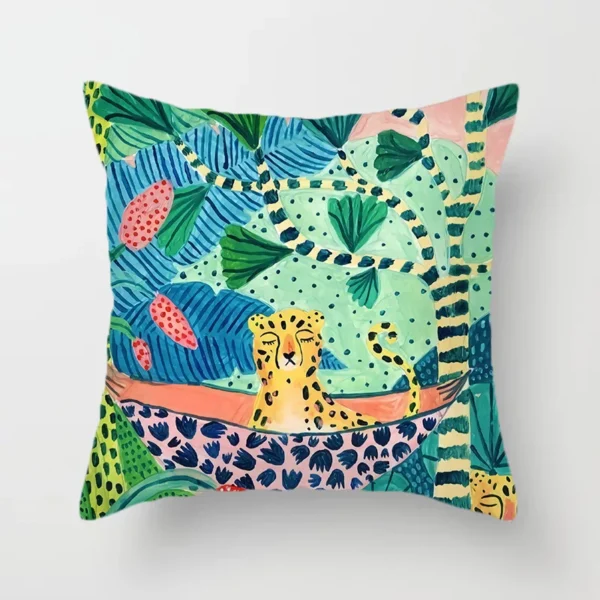 Set of 3 Animal Tropical Forest Printed Sofa Pillow Pillowcase - Image 4