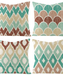 4PCS 18x18 Inch Abstract Pattern Throw Pillow Cover for Home Decor