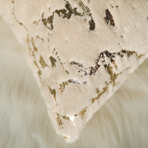 43x43CM Marble Plush Fur Pillow Cover for Decorative - Image 2