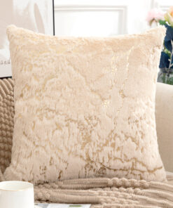 43x43CM Marble Plush Fur Pillow Cover for Decorative