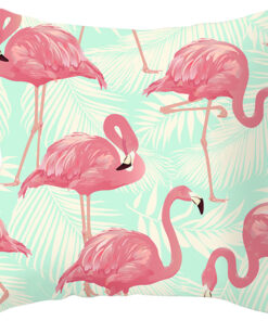 4PCS 45x45cm Flamingo Printed Cushion Pillow Cover Set for Sofa Decor