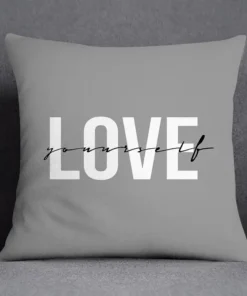 Set of 2 Square Grey Pillowcase Printed Cushion Cover, 45x45cm