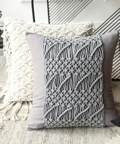 Set of 2 Handmade Macrame Boho Pillowcase, 45cm