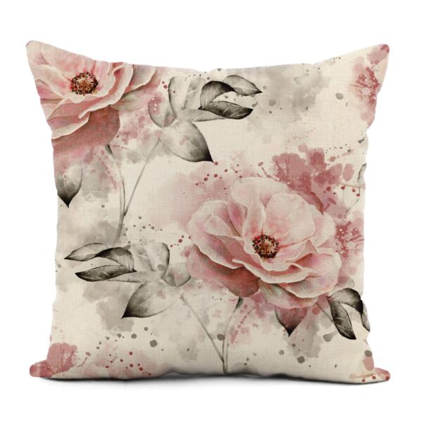 4PCS Modern Flower Printed Linen Pillow Covers Set Home Decoration - Image 2