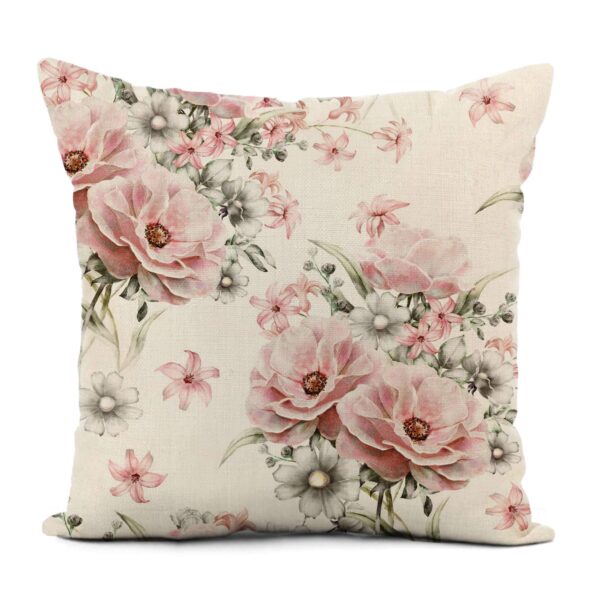 4PCS Modern Flower Printed Linen Pillow Covers Set Home Decoration - Image 3