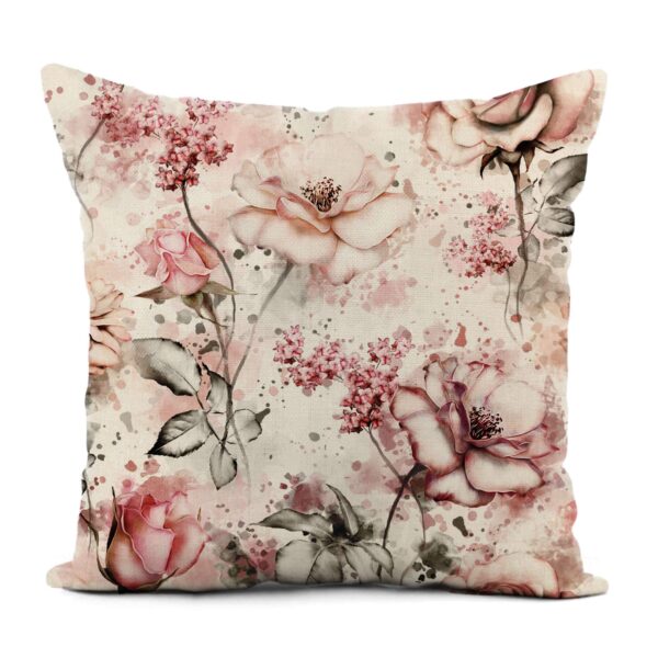 4PCS Modern Flower Printed Linen Pillow Covers Set Home Decoration - Image 4