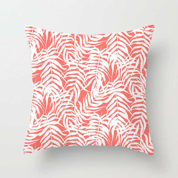 4PCS Living Coral Color Throw Pillow Covers for Home Decorative Pillowcases Set - Image 3