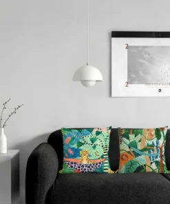 Set of 3 Animal Tropical Forest Printed Sofa Pillow Pillowcase