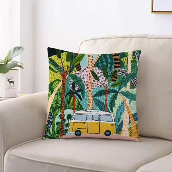 Set of 3 Animal Tropical Forest Printed Sofa Pillow Pillowcase - Image 3