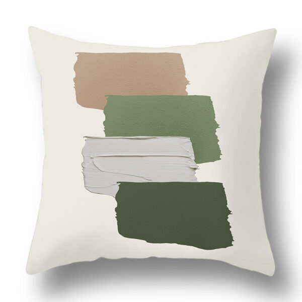 4PCS Simple Tropical Green Geometry Print Cushion Covers Set for Home Decor - Image 2