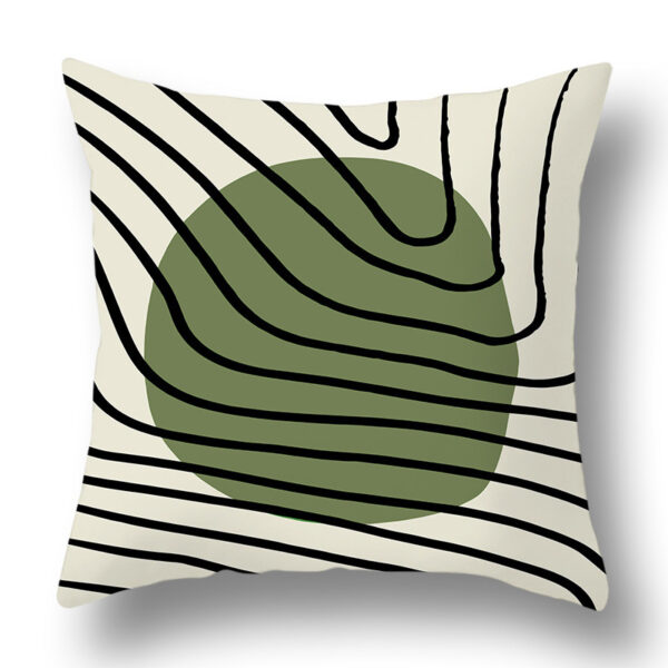 4PCS Simple Tropical Green Geometry Print Cushion Covers Set for Home Decor - Image 3