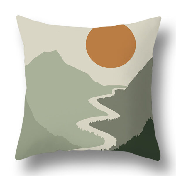4PCS Simple Tropical Green Geometry Print Cushion Covers Set for Home Decor - Image 4