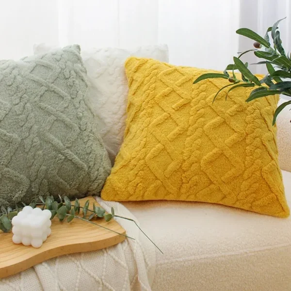 Set of 4 Vintage Twist KnittingPlush PillowCases Cushion Covers - Image 2
