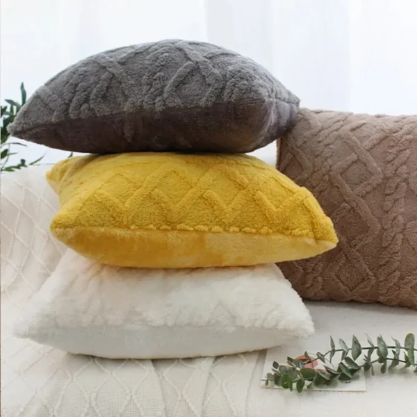 Set of 4 Vintage Twist KnittingPlush PillowCases Cushion Covers - Image 3