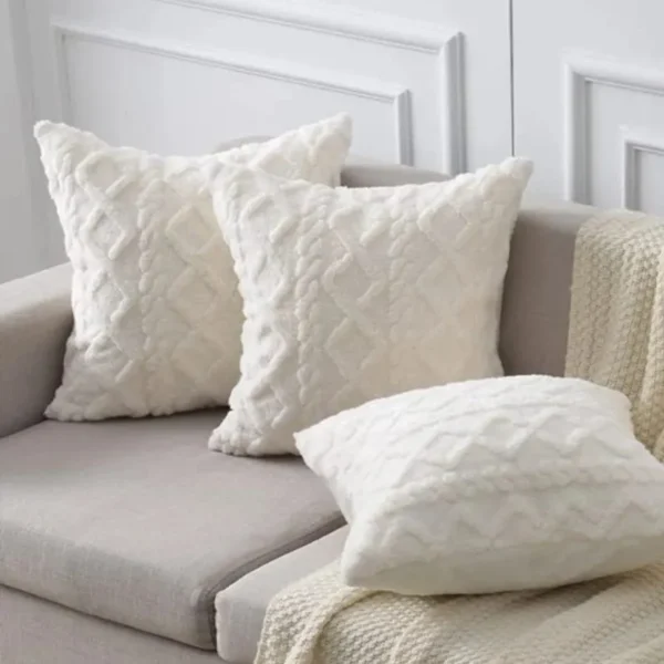 Set of 4 Vintage Twist KnittingPlush PillowCases Cushion Covers - Image 4
