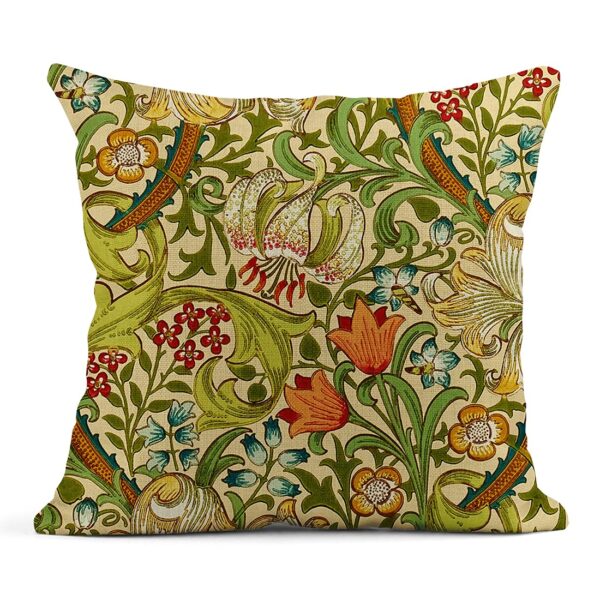4PCS 45x45 Vintage Flowers Linen Pillowcases Set for Sofa Decorative - Image 4