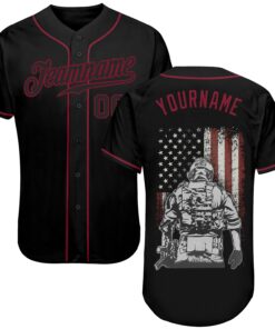 Custom 3D Pattern Design American Soldier Battlefield Authentic Baseball Jersey